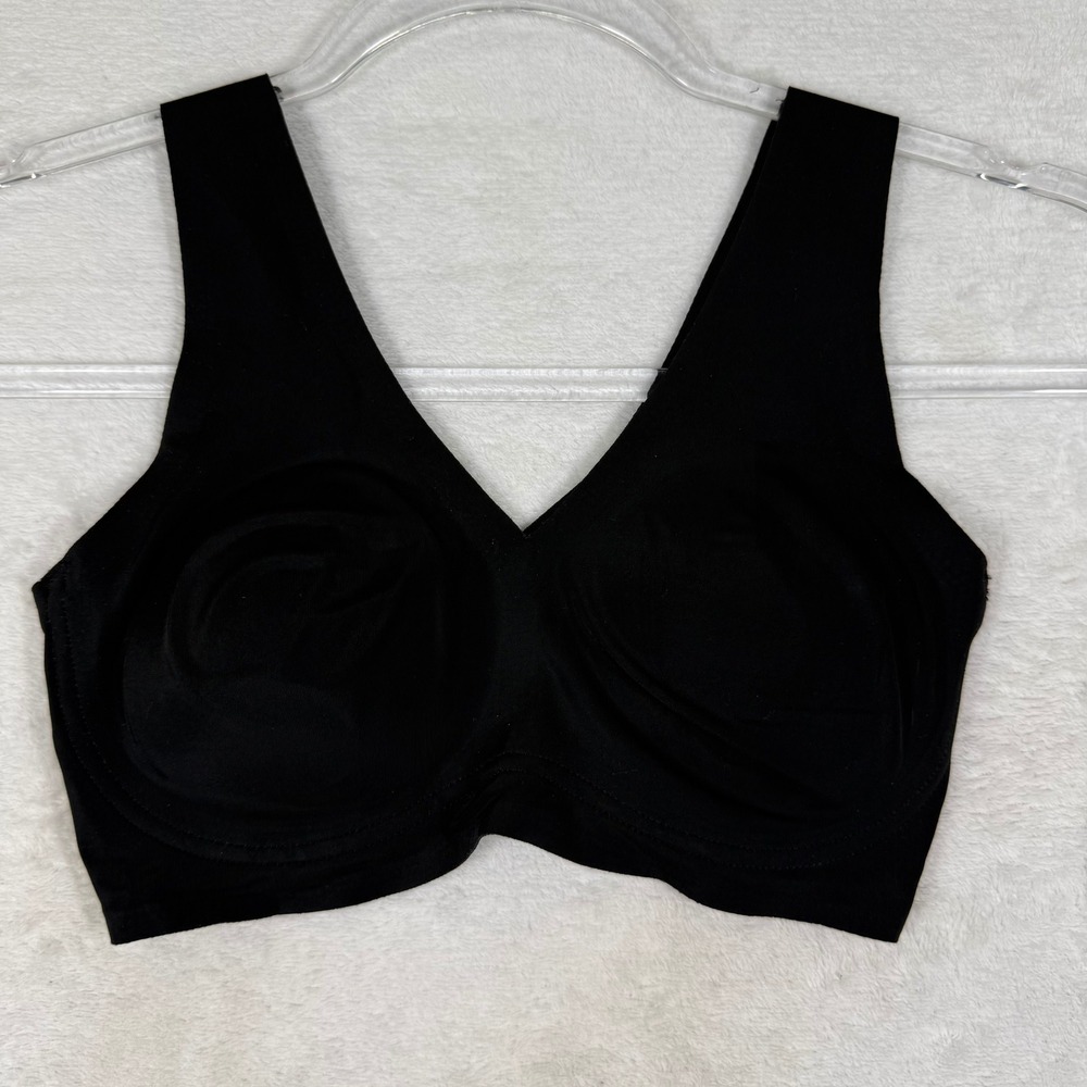 True & Co True Body V Neck Bralette Black Seamless Wireless‎ XS 14838